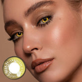 Lentes de contacto de color amarillo con prescripción de anime para cosplay